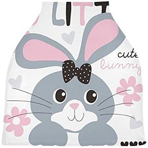 Little Lovely Bunny Konijn Baby Autostoelhoes Luifel Stretchy Verpleging Covers Ademend Winddicht Winter Sjaal voor Baby Borstvoeding Jongens Meisjes