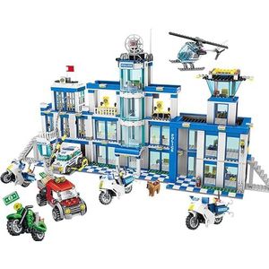 City Series bouwset Politiebureau bouwpakketten met helikopters en voertuigen militaire speelgoedbouw educatieve bouwstenen Compatibel met le/go 1397pcs