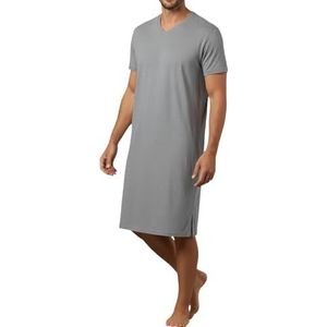 Herennachthemd met korte mouwen, grijs gemengd, M