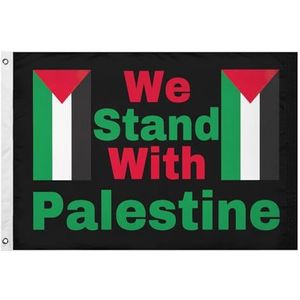 We Stand with Palestina Flag Garden Flags 3x5 Ft dubbelzijdig tuinbord decoraties tuin buiten vlag met messing doorvoertules feest tuin woondecoratie