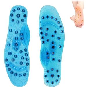 KUIRUNRX® Magnetische inlegzolen, massage-inlegzolen om af te vallen, massagetherapie, voetreflexzone-massage, magnetische acupressuur voor het verlichten van pijnlijke voeten (L, 41-45)