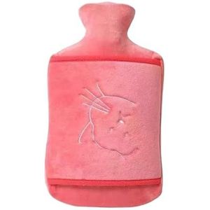Warmwaterkruik 1000/2000 ml grote warmwaterzak met hoes voor grils winter handwarmer -proof herbruikbare kruik zak voor warm water warm water zak (roze-1000 ml-B)