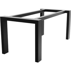MetaloPro Extreme - stabiele metalen tafelpoten, zwart tafelonderstel voor eettafel, bureau, meubelpoten, trapeziumvorm, zwaar belastend design voor woonkamer en kantoor, 220 x 80 x 72 cm
