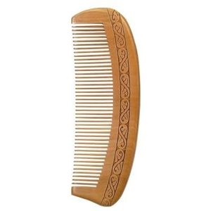 Natuurlijke perzikhouten kam antistatische haarkammen met brede tanden, hoofdmassage, haarverzorging, kam ontwarren draagbaar (maat: 7119)