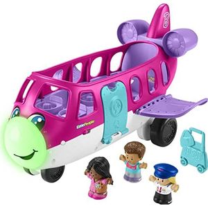Fisher-Price Little People Barbie Peuter Speelgoed Kleine Droom Vliegtuig met Lichten Muziek & Figuren voor Pretend Play Leeftijd 18+ Maanden