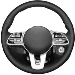 Auto Stuurhoes Handgestikte Echte Leren Perzikhouten Stuurhoes Voor Mercedes Voor Benz A-Klasse W177 C-Klasse W205 CLS-Klasse Stuurhoes(A)