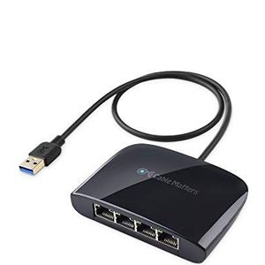 Cable Matters USB 3.1 naar 4-poorts Gigabit Ethernet-switch (USB naar Gigabit Ethernet-adapter) voor laptops en switch-gameconsole