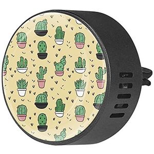 BestIdeas 2 STKS Vent Clips Auto Luchtverfrisser met Cartoon Cactus Pot, Aromatherapie Essentiële Olie Diffuser