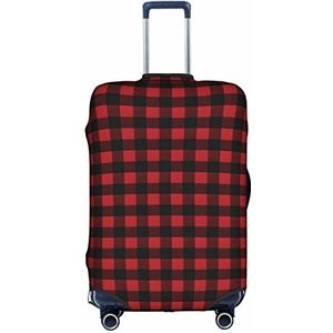 IguaTu Rood zwart geruit geruit patroon bagagehoes, trolley koffer beschermende elastische hoes, anti-kras bagagehoes, past 45-70 cm bagage, Wit, M