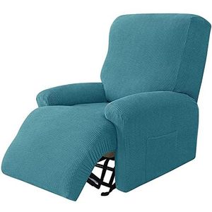 GEBIN Stretch fauteuilhoezen, 4-delige eenpersoons fauteuil, slipcover, antislip, met zijzakken, bankhoezen voor kussen, fauteuil (turquoise)
