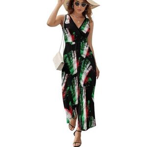 Italian Hello Maxi-jurk voor dames, mouwloos, V-hals, casual, zomer, lange jurk