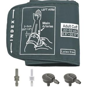 Bloeddrukmanchet - XL - Donkergrijs - Voor Bovenarm Bloeddrukmeters - 22-52 cm
