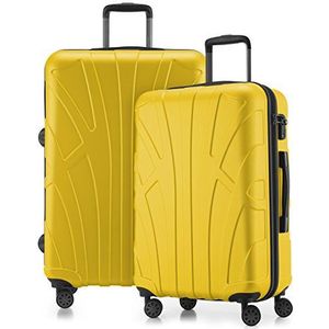 suitline - Set van 2 trolley-koffers, geel, 2er Set M+L