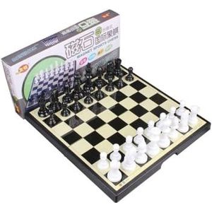 Bordspellen Schaken Schaakset Schaakbordspel, magnetisch schaakbord met schaken, opvouwbaar en draagbaar spelbord for op reis Spellen (Size : 37cm)