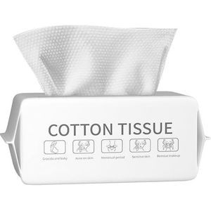 100 stuks wegwerphanddoeken, 100% katoenen wegwerphanddoeken, droge doekjes voor gezichtsreiniging, verdikte stof, nat en droog, geschikt voor alle huidtypes (20X20 CM)
