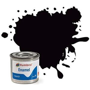 Humbrol Emaille verf No 85 Coal Black - Satijn, 14 ml (Pack van 1)