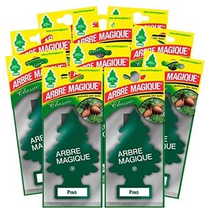 Arbre Magique Mono, luchtverfrisser voor auto, geur: grenen, wikkelen en fris, brandduur tot 7 weken, gemaakt in Italië, verpakking van 10 stuks
