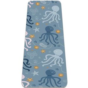 Premium TPE-yogamat - milieuvriendelijke en antislip oefenmat voor thuisgymnastiek en yogapraktijk met extra demping, 24 x 72 inch abstracte octopus