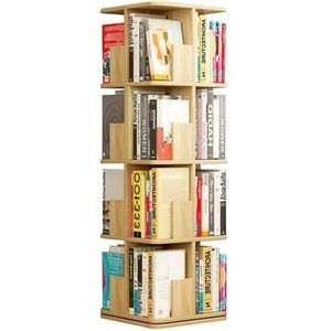hoge boekenplank Boekenplank Spaanplaat Staande boekenkast 2/3/4-laags boekenplanken Smalle boekenkast Scandinavische luxe 360° draaibare boekenplank perfecte weergave