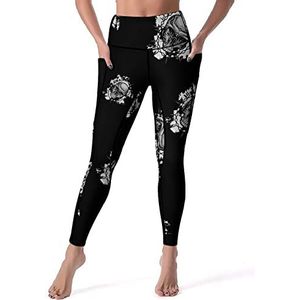 Skull Chain Yogabroek voor dames, hoge taille, buikcontrole, workout, hardlopen, leggings, XL
