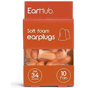 EarHub Premium Soft Foam Oordopjes Oranje SNR 34dB - 10 paar