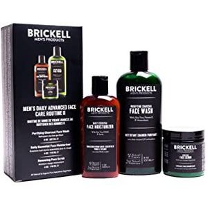 Brickell Men's Products Dagelijkse geavanceerde gezichtsverzorging routine i, actieve kool gezichtsreiniger, gezichtspeeling, gezichtscrème lotion, natuurlijk en biologisch, zonder geur