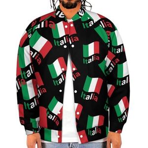 Italië Italia Italiaanse vlag grappige mannen honkbal jas gedrukt jas zachte sweatshirt voor lente herfst