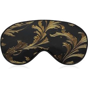 Zwart en goud slaapmasker, zacht en comfortabel nachtslaapmasker, gezichtsknuffelende, gewatteerde oogbedekking met verstelbare band voor diepe rust, reizen ploegendienst