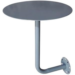 KhUkhu Kleurrijke ronde wandsalontafel, kleine toonbank voor café, kaarthouder, bijzettafel tegen de muur, grijs, 35 cm