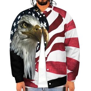 East Eagle on The American Flag Grappige mannen Baseball Jacket Gedrukt Jas Zachte Sweatshirt Voor Lente Herfst