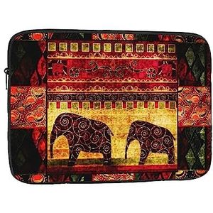 Afrikaanse olifant patchwork bedrukte laptop sleeve tas notebook sleeve laptop case computer beschermhoes 13 inch