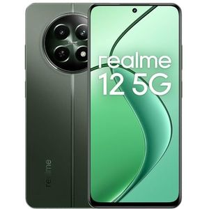 realme 12 5G smartphone 8 + 256 GB, portretcamera met 3-voudige zoom met 108 MP, 120 Hz antireflecterend display met 950 nit, massieve accu met 5.000 mAh met 45 W Supervooc opladen, Woodland Green