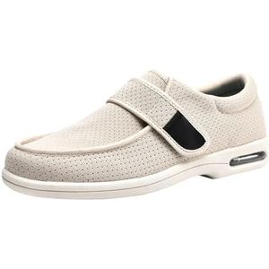 Zool Brede Schoenen, Verstelbare Memory Foam Orthopedische Extra Brede Schoenen Ouderen Schoenen Mama En Papa Brede Wandelschoenen(Beige,40 EU)