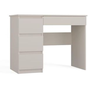 CDF Bureau Mijas Links | Kleur: Kasjmier (beige) / Blauw | 4 laden | Ideaal voor Kantoor, Studie, Kinder- en Tienerkamer | Functioneel bureau voor computer, Laptop