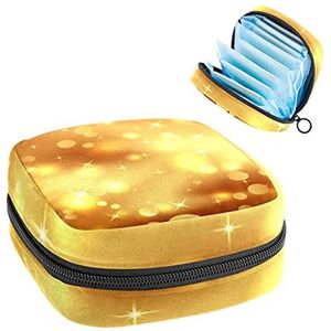 Maandverband Opbergtas,Draagbare maandverband Opbergzak,Gouden Bokeh achtergrond, Meerkleurig, 4.7x6.6x6.6 in/12x17x17 cm