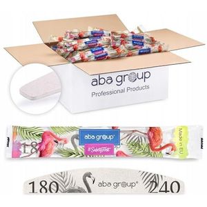 Aba Group Professionele nagelvijlen 180/240 halve maan slim flamingo veilige verpakking, hoogwaardige nagelvijl set, 500 stuks