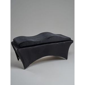 Untitled Wave matras met traagschuim 180x60 voor cosmetica-ligstoel, massagestoel, met overtrek van velours, 02 zwart