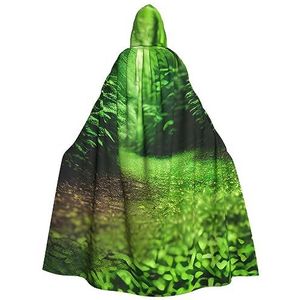SSIMOO Groene natuur volwassen partij decoratieve cape,Volwassen Halloween capuchon mantel,Cosplay kostuum Cape