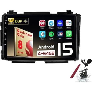 Android 15 Autoradio Sat Navi voor H-onda Vezel XRV (2013-2018) 9 Inch Touchscreen Multimedia Speler met Draadloze Carplay GPS Navigatie FM RDS Bluetooth 5G-WiFi SWC DSP,M120s