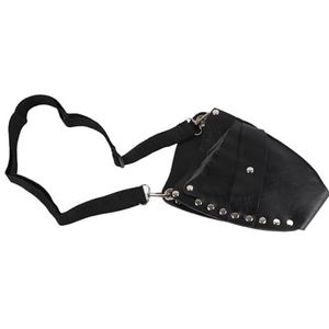 Stylist Kappersgereedschap Riemtas, PU-lederen haarzakje, Kappersschaar Kapperskoffer Holster-etui Klinknageltas voor kappers, Kapsalon, Zwart
