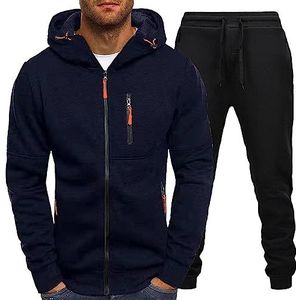 Joggingpak voor heren, 3XL, 4XL, katoen, trainingspak voor mannen, looppak, ritssluiting, hoodie + sportbroek, tracksuit, 2-delig, sport, joggen, hardlopen, set, zwart, wit, grijs, rood, sportpak,