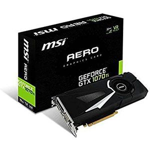 MSI Gaming grafische kaart GeForce GTX 1070 Ti, 256 bit, 8 GB GDDR5, VR klaar, DirectX12, SLI-ondersteuning (GTX 1070 Ti Gaming 8G) GTX 1070 TI AERO 8G BOOST CLOCK 1683 MHz