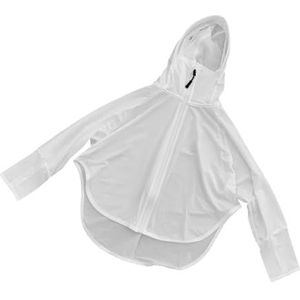 Zonnebrand-hoodie voor Kinderen, Ijszijde UPF50+ Zonbeschermingskleding Gemakkelijk Te Dragen Comfortabele Nekbescherming voor Jongens (Wit)