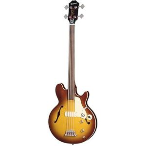 Epiphone Jack Casady Fretless Bass Aged Royal Tan - Semi-akoestische basgitaar voor rechtshandigen