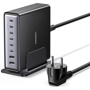 UGREEN USB C Charger 200W GaN Power Adapter 8-Port Desktop Charging Station PD snellader 100W oplader meerdere ondersteunt PPS compatibel met MacBook Pro/Air M4, iPhone-serie, Galaxy-serie, enz.