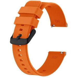 LQXHZ Sport Siliconen Horlogeband 18mm 19mm 20mm 21mm 22mm Horlogeband Armband For Mannen En Vrouwen Zwart Zandstralen Gesp(Orange,19mm)