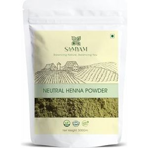 SAMYAM KLEURLOZE Neutrale Henna Poeder - 500g Pack | Natuurlijke Hair Conditioner, PPD en Chemisch Vrij