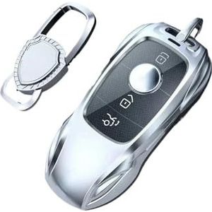 Sleutelbehuizing Zinklegering Zilver Autosleutel Geval Keyless Cover Sleutel Shell Auto Accessoires Voor C E-Klasse GLC GLA GLB GLS A200 C200 Autosleutelhoesje(A1 set 1)