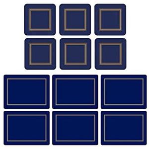 Pimpernel Classic Midnight Blue Placemats en Onderzetters Set van 6