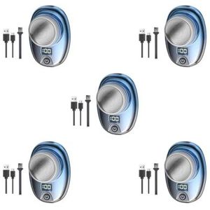 5 Set Mini Elektrische Scheerapparaat Mannen Vrouwen Mini Scheerapparaat voor Mannen voor Reizen Neus Haar Benen Gradiënt Blauw